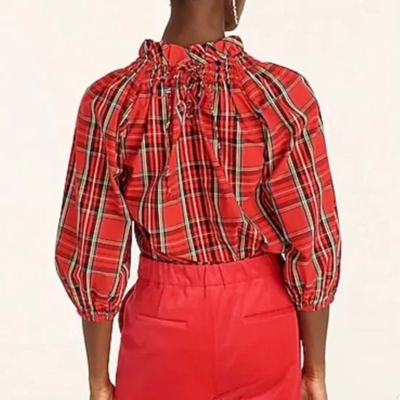 *J.Crew* Good Tidings Smocked Neck Top - XXS . - Picture 3 of 11